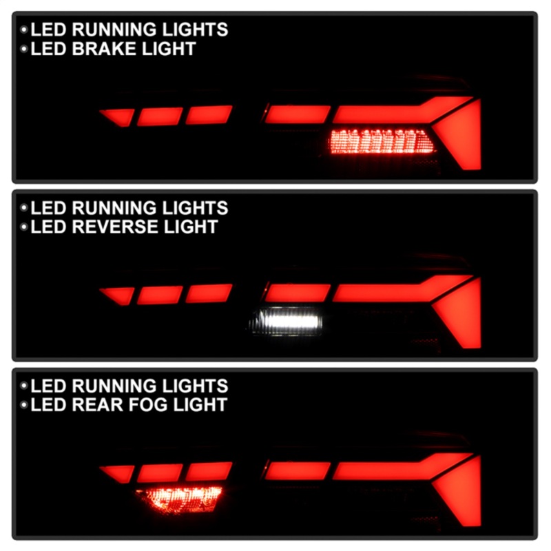 Audi S5 LED Tail Lights - SPYDER - Apex Series, Sequential Turn Signals, Clear Light Bar - Black - `13-`17