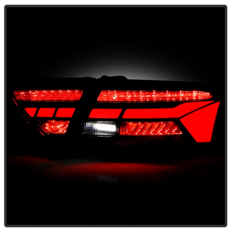 Audi S5 LED Tail Lights - SPYDER - Apex Series, Sequential Turn Signals, Clear Light Bar - Black - `13-`17