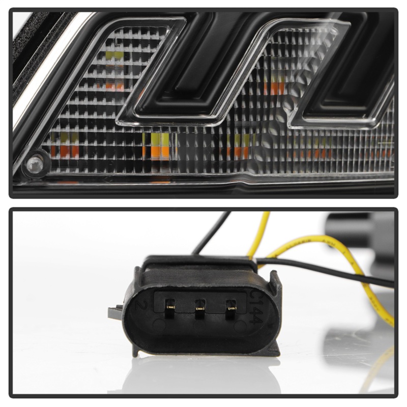 Ford Mustang Headlights - SPYDER - LED - Black - `15-`17