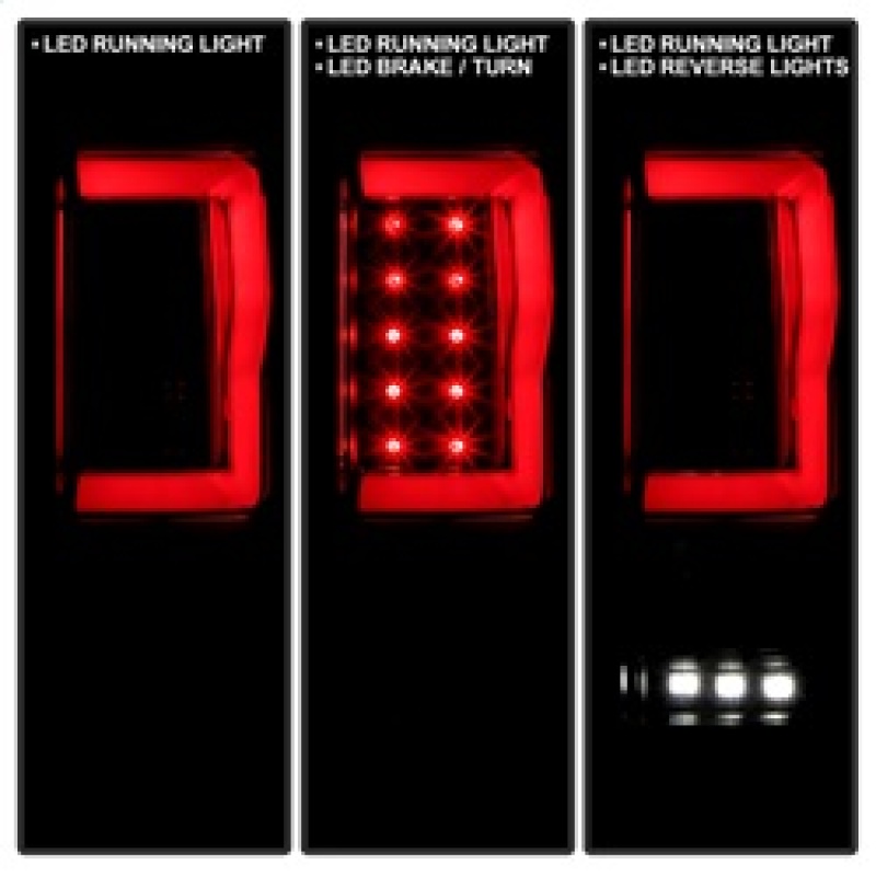 Ford F150 Styleside LED Tail Lights - SPYDER - Version 2 - Black - `04-`08
