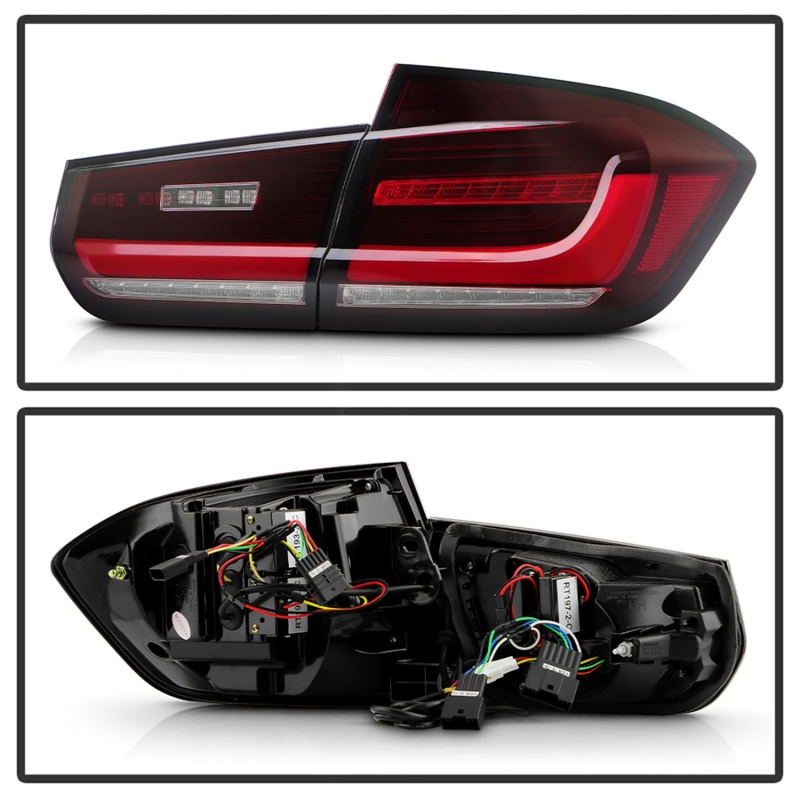 BMW 3 Series F30 LED Tail Lights - SPYDER - Apex Series - Red Clear - `12-`18