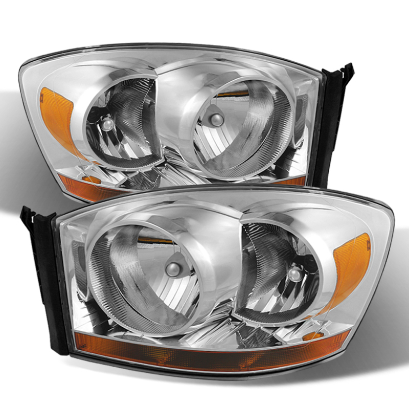Dodge Ram 1500 Headlights - Front - SPYDER - xTune, Chrome Bezel, Amber Bar - Chrome - `06-`08 Dodge Ram 1500 Headlights - Front - SPYDER - xTune, Chrome Bezel, Amber Bar - Chrome - `06-`08