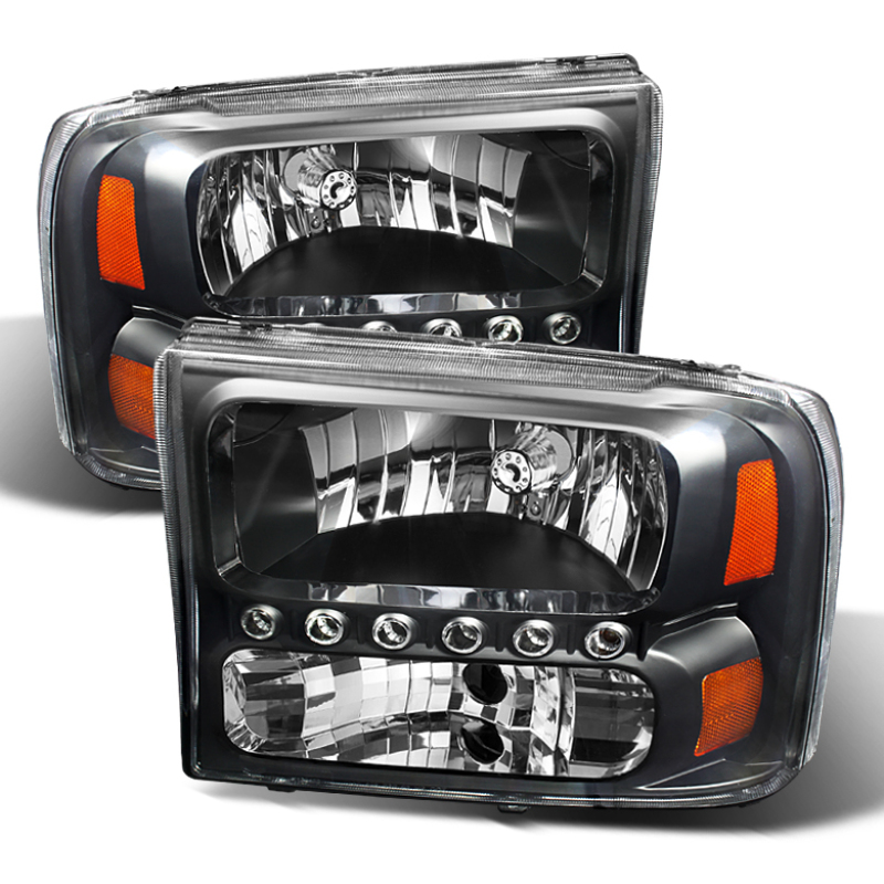 Ford F-250 Super Duty Headlights - Front - SPYDER - xTune 1-Piece w/ LED - Black - `99-`04 Ford F-250 Super Duty Headlights - Front - SPYDER - xTune 1-Piece w/ LED - Black - `99-`04