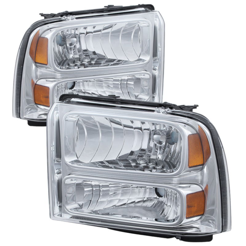 Ford F-350 Super Duty Headlights - Front - SPYDER - XTune Crystal - Chrome - `05-`07