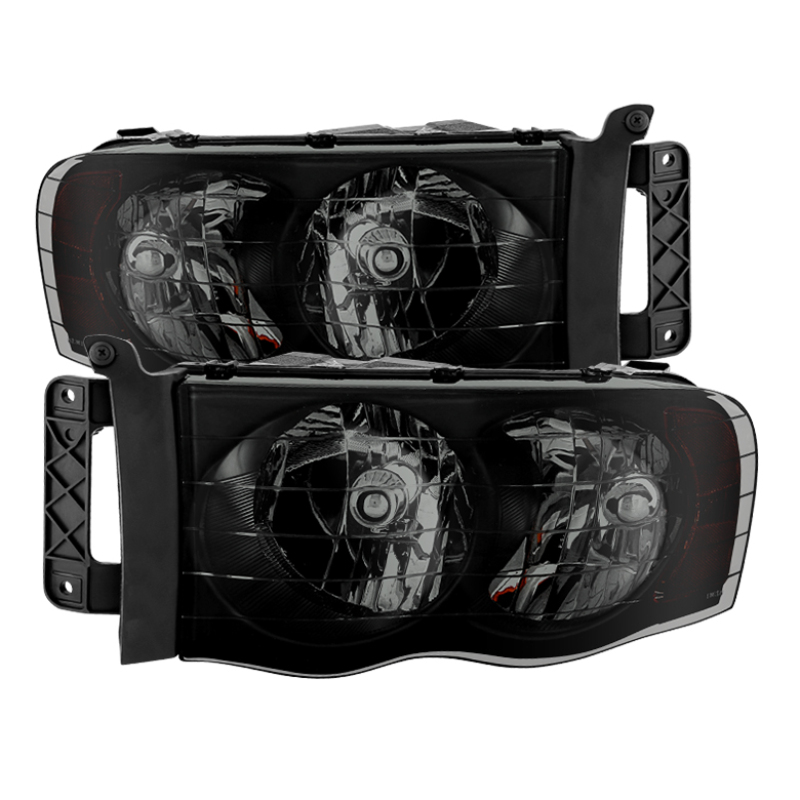 Dodge Ram 1500 Headlights - Front - SPYDER - xTune Crystal - Amber/Black Smoke - `02-`05 Dodge Ram 1500 Headlights - Front - SPYDER - xTune Crystal - Amber/Black Smoke - `02-`05