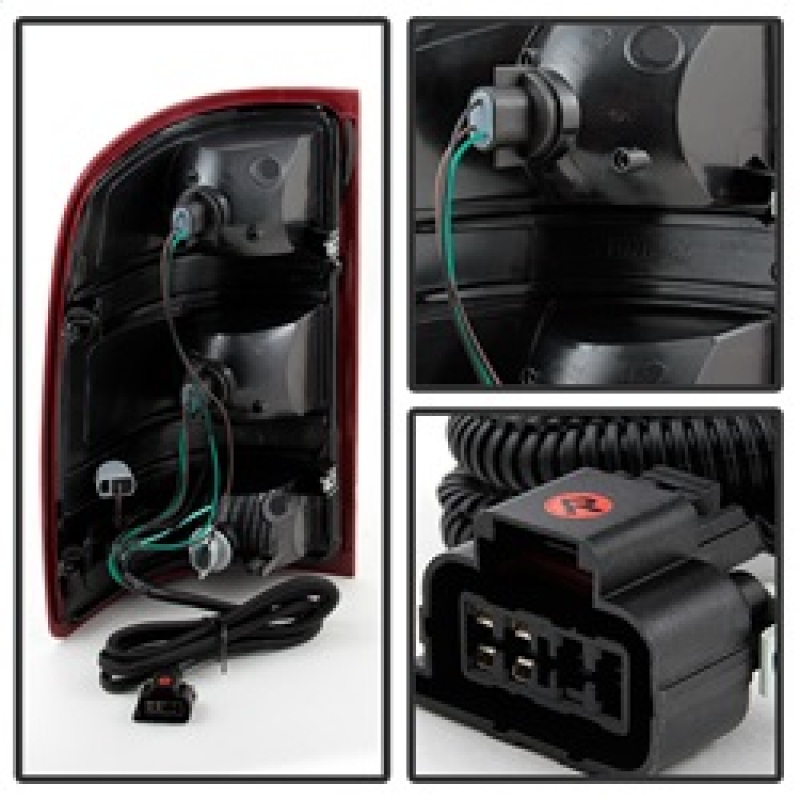 GMC Sierra Tail Lights - Rear - SPYDER - xTune OEM Style - Red Smoked - `07-`13