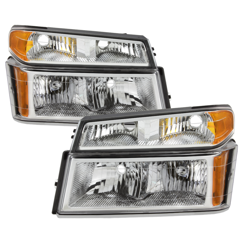 Chevrolet Colorado Headlights - Front - SPYDER - xTune OEM w/ Bumper Lights - Chrome - `04-`12
