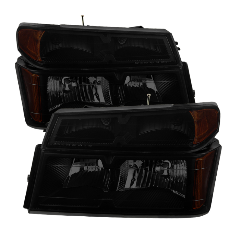 Chevrolet Colorado Headlights + Bumper Lights - Front - SPYDER - xTune OEM Style - Black Smoked - `04-`12