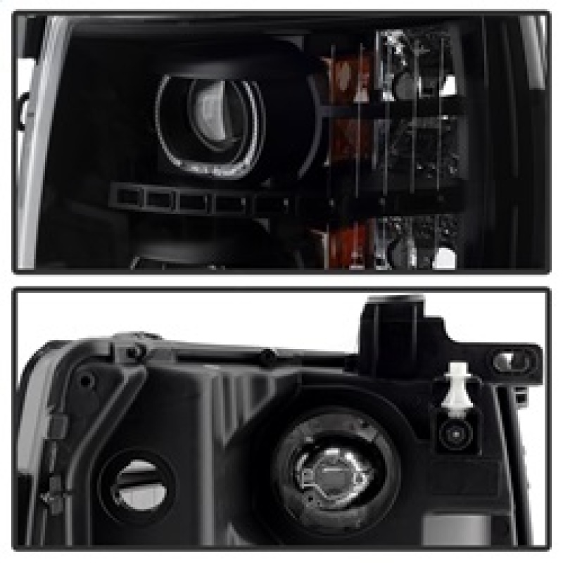 Chevrolet Silverado 1500 Headlights - Front - SPYDER - xTune LED Halo Projector - Black - `07-`13