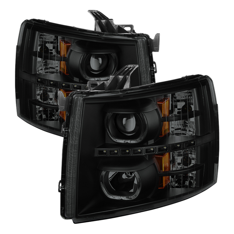 Chevrolet Silverado 1500 Headlights - SPYDER - xTune LED Halo Projector - Black - `07-`13 Chevrolet Silverado 1500 Headlights - SPYDER - xTune LED Halo Projector - Black - `07-`13