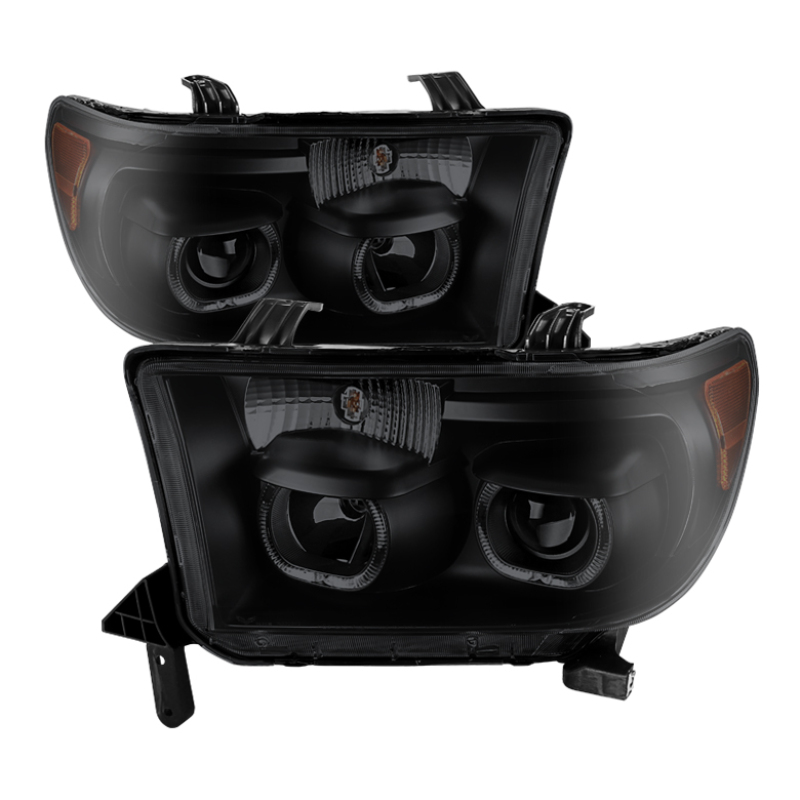 Toyota Tundra Headlights - Front - SPYDER - xTune Projector + LED Halo + AFS Delete - Smoked - `07-`13