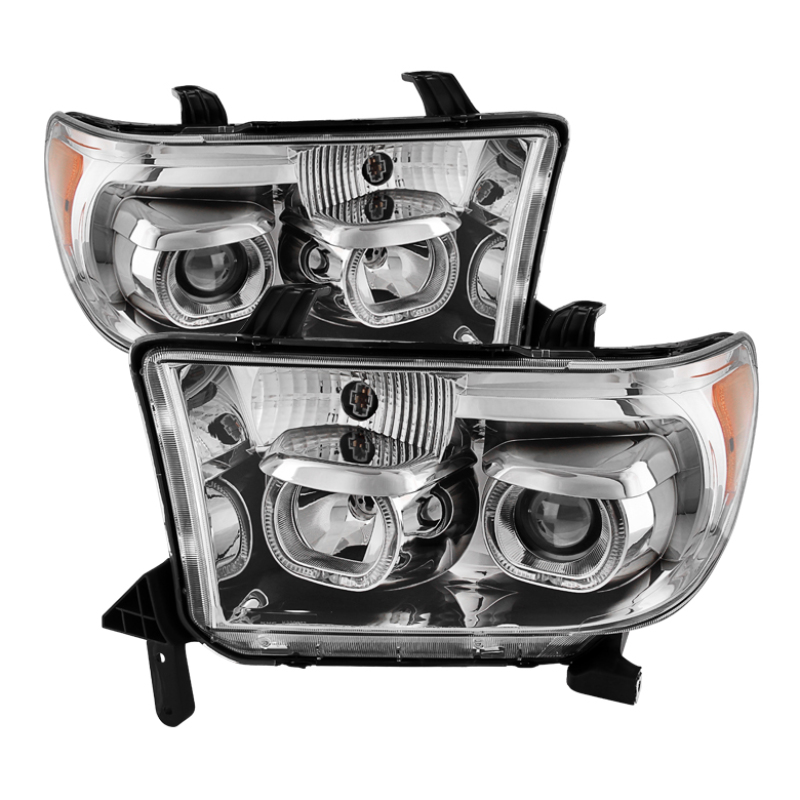 Toyota Tundra Headlights - SPYDER - xTune Projector, LED Halo, Eliminates AFS - Chrome - `07-`13