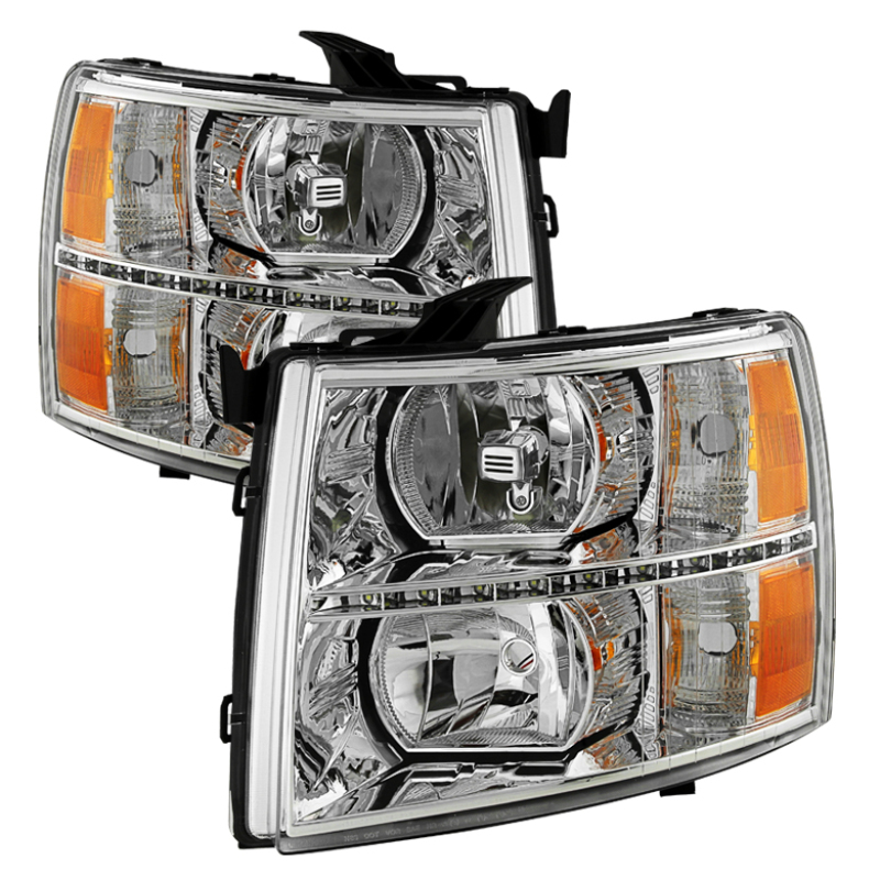 Chevrolet Silverado Headlights - Front - SPYDER - xTune Crystal + DRL LED - Black - `07-`13 Chevrolet Silverado Headlights - Front - SPYDER - xTune Crystal + DRL LED - Black - `07-`13
