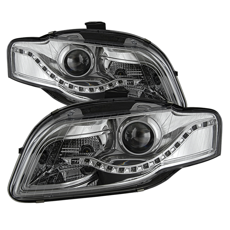 Audi A4 Headlights - SPYDER - xTune Projector - DRL LED - Chrome - `06-`08