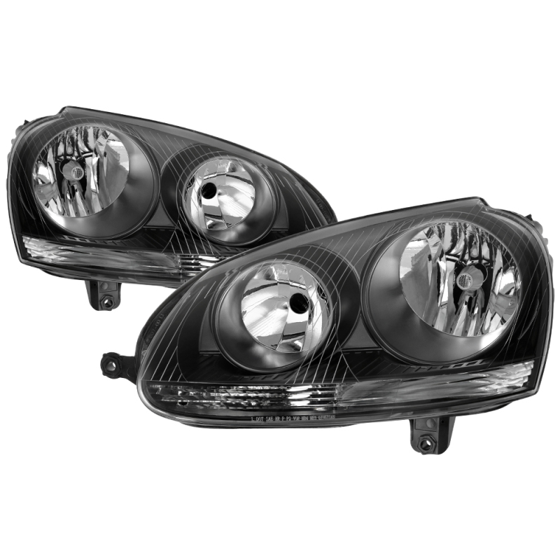 Volkswagen Golf Headlights - SPYDER - OEM Style - Black - `06-`09