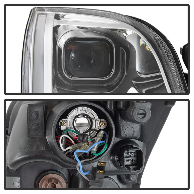 Ford Fusion Headlights - SPYDER - Light Bar DRL Projector - Chrome - `06-`09