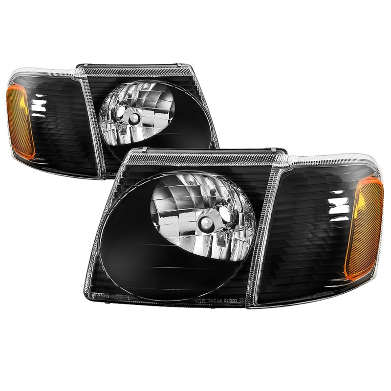 Ford Explorer Sport Headlights - SPYDER - OEM Style w/Corner - Black - `01-`03 Ford Explorer Sport Headlights - SPYDER - OEM Style w/Corner - Black - `01-`03