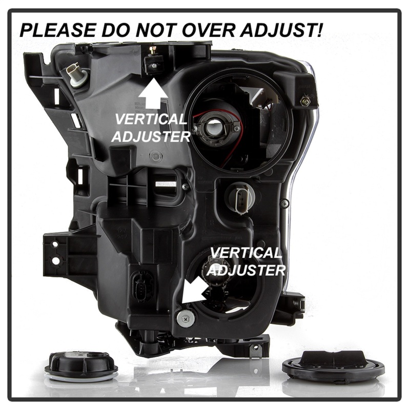 Ford F-150 Headlights - SPYDER - xTune DRL LED Light Bar Projector - Black - `15-`17