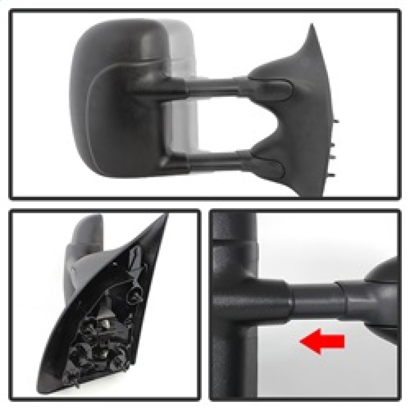Ford F-550 Super Duty Side Mirror - Right - SPYDER - xTune Manual Extendable Manual Adjust - `02-`07