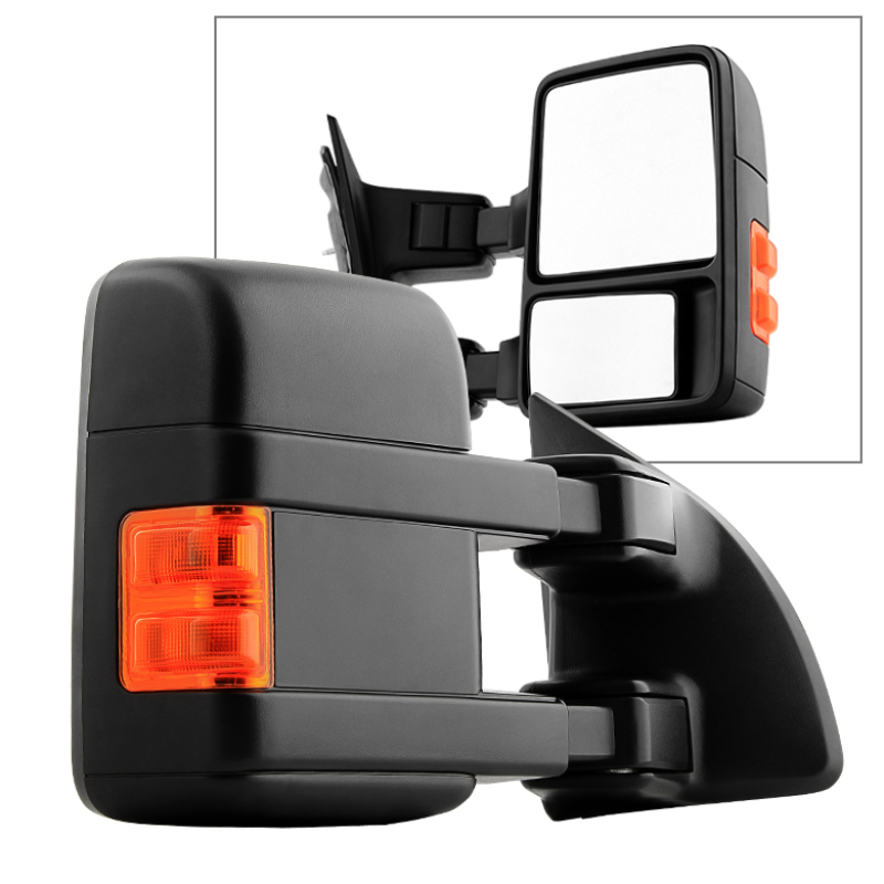 Ford F-550 Super Duty Side Mirror - Right - SPYDER - xTune + Manual Extendable + Manual Adjust + LED Signal (Amber) - Amber - `99-`14 Ford F-550 Super Duty Side Mirror - Right - SPYDER - xTune + Manual Extendable + Manual Adjust + LED Signal (Amber) - Amber - `99-`14