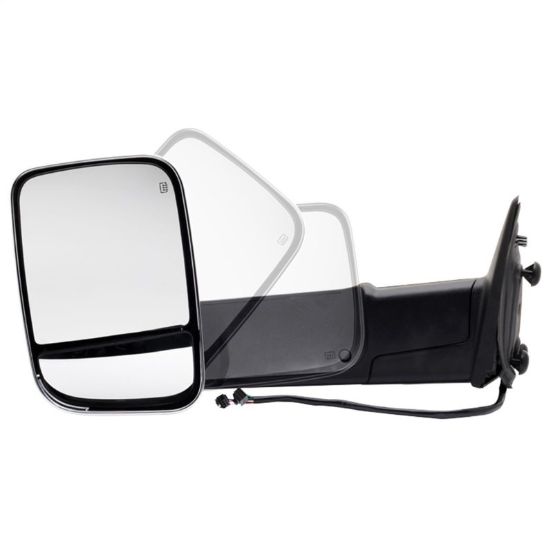 Dodge Ram 1500 Side Mirror - Left - SPYDER - Manual Extendable, Power Heated/Adjustable, LED Turn Signal, Chrome Housing - Chrome - `09-`10