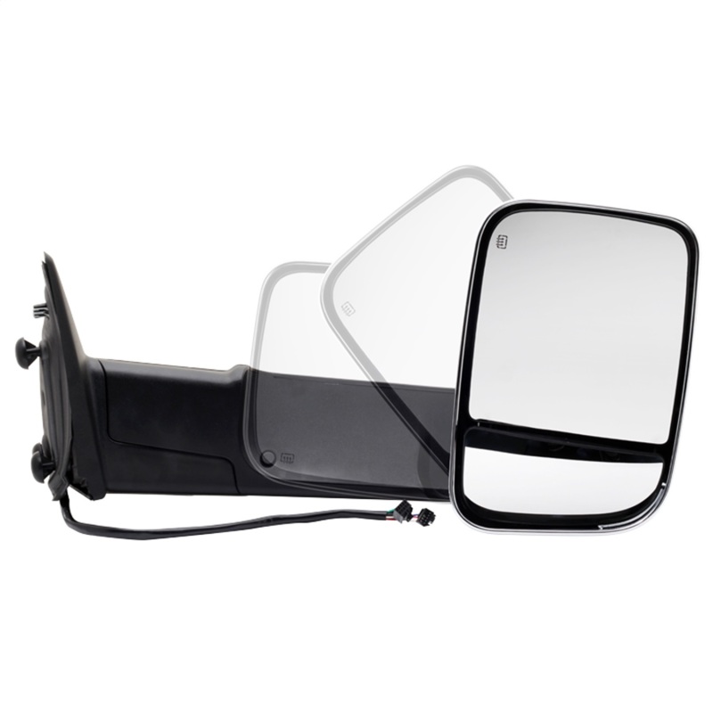 Ram 1500 Side Mirror - Right - SPYDER - Manual Extendable + Power Heated/Adjustable + LED Turn Signal + Chrome Housing - Chrome - `11-`12