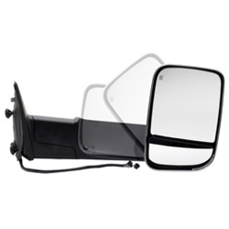 Ram 1500 Side Mirror - Right - SPYDER - Manual Extendable + Power Heated/Adjustable + LED Turn Signal + Chrome Housing - Chrome - `11-`12