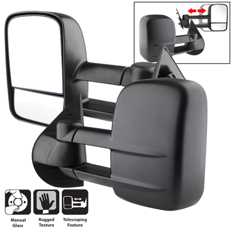 Chevrolet Silverado Side Mirrors - Left + Right - SPYDER - xTune Manual Extendable, Manual Adjust - `07-`12 Chevrolet Silverado Side Mirrors - Left + Right - SPYDER - xTune Manual Extendable, Manual Adjust - `07-`12