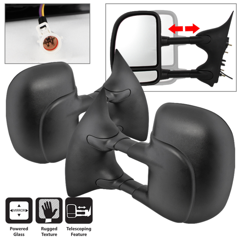 Ford F-250 Super Duty Side Mirrors - Left + Right - SPYDER - xTune, Manual Extendable, Power Adjust - `02-`07 Ford F-250 Super Duty Side Mirrors - Left + Right - SPYDER - xTune, Manual Extendable, Power Adjust - `02-`07