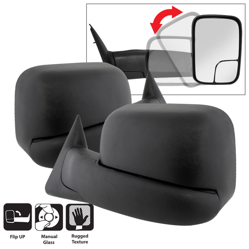 Dodge Ram Side Mirrors - Left + Right - SPYDER - xTune Manual Extendable Manual Adjustable - `94-`01 Dodge Ram Side Mirrors - Left + Right - SPYDER - xTune Manual Extendable Manual Adjustable - `94-`01
