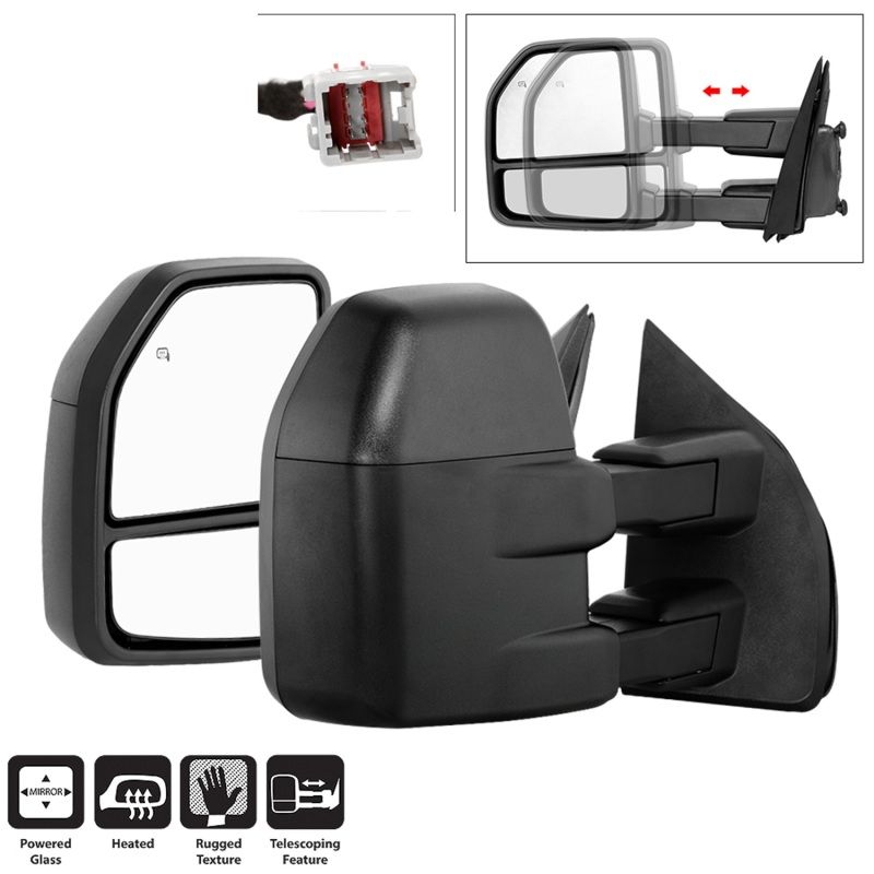Ford F-150 Side Mirrors (Pair) - SPYDER - Heated Telescoping - `15-`17 Ford F-150 Side Mirrors (Pair) - SPYDER - Heated Telescoping - `15-`17