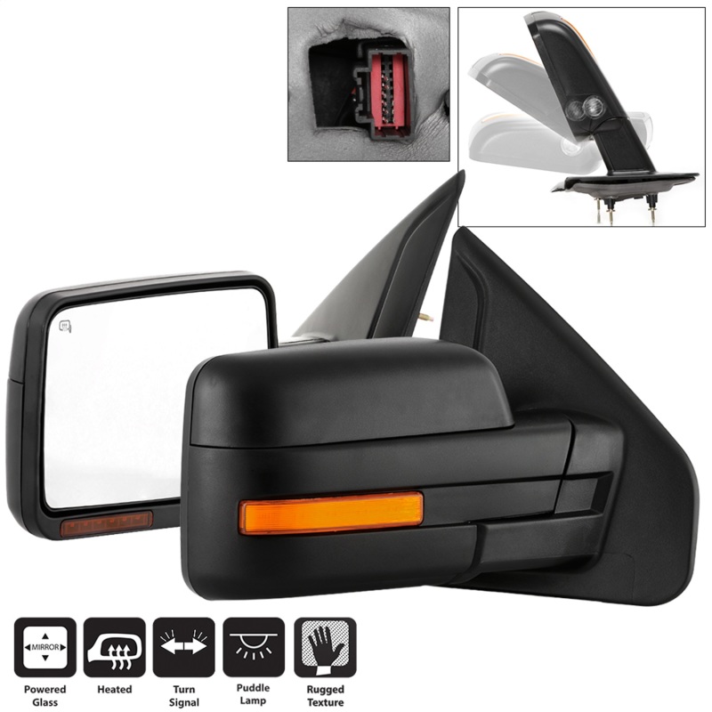Ford F-150 Side Mirrors - SPYDER - Heated Amber Sequential LED Signal OEM Pwr - Amber - `04-`06 Ford F-150 Side Mirrors - SPYDER - Heated Amber Sequential LED Signal OEM Pwr - Amber - `04-`06