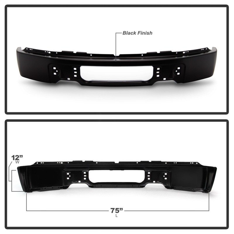 Ford F150 Bumper - Front - SPYDER - w/o Fog Light Hole - Black - `09-`14
