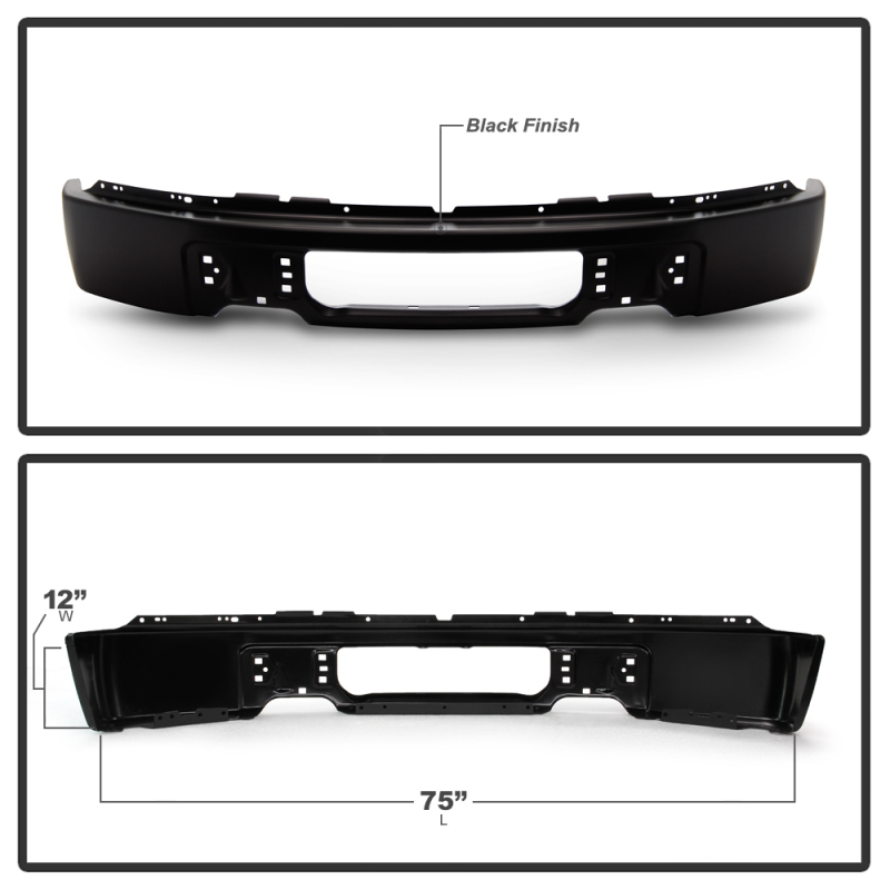 Ford F150 Bumper - Front - SPYDER - w/o Fog Light Hole - Black - `09-`14