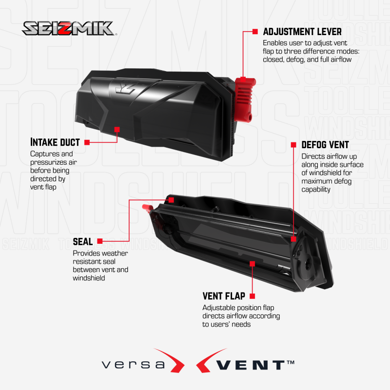 Honda Talon Windshield - Front - Seizmik - Tool-less, Scratch Resistant, Tinted Polycarbonate - `21-`25
