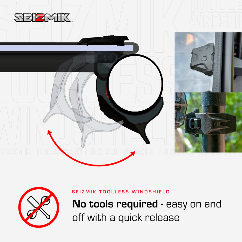 Honda Talon 4 Windshield - Front - Seizmik - Tool-less, Scratch Resistant, Tinted Polycarbonate - `21-`25