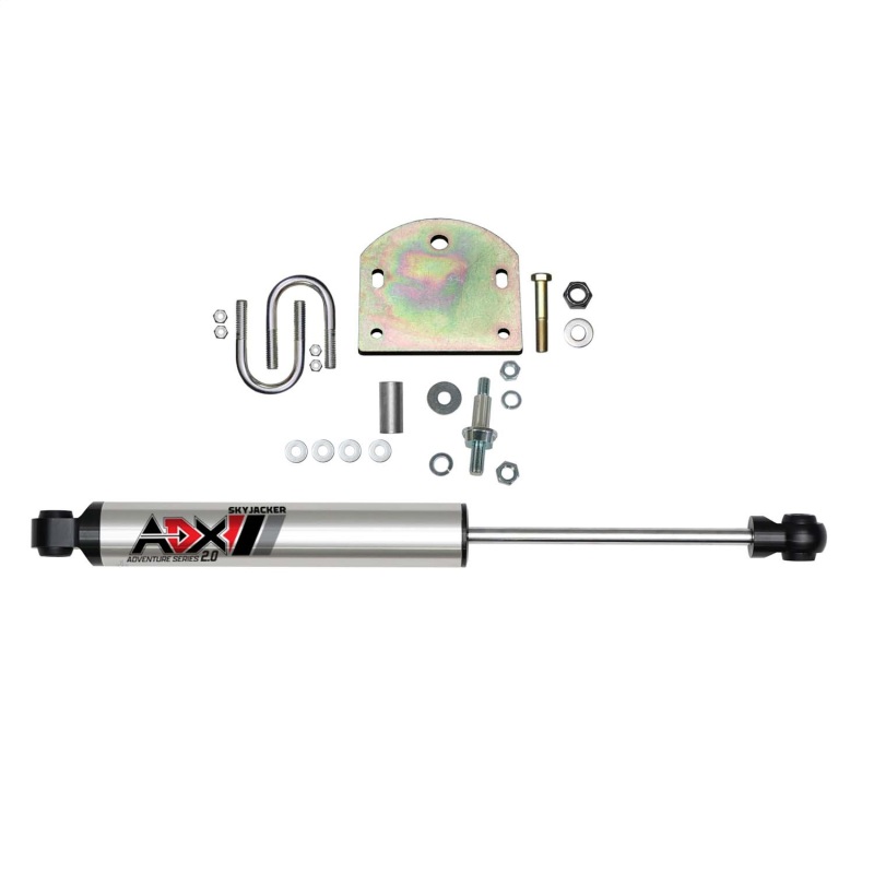 Ford F350 Steering Stabilizer Kit - Single - Skyjacker - ADX 2.0 - Polished Aluminum - `99-`04