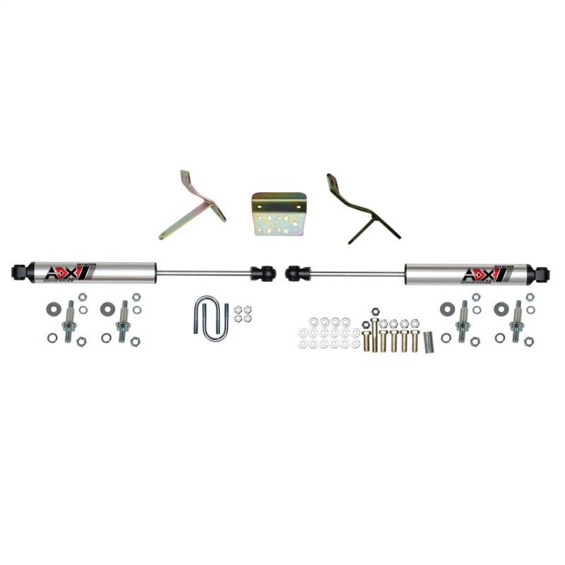 Ram 3500 Steering Stabilizer Kit - Skyjacker - ADX 2.0 Dual Stabilizer with CNC Machined - Polished Aluminum - `09-`12