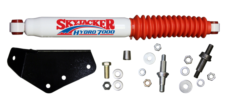 Ford F-250 Steering Damper Kit - Skyjacker - Single Stabilizer Kit - White with Red Boot - `05-`10