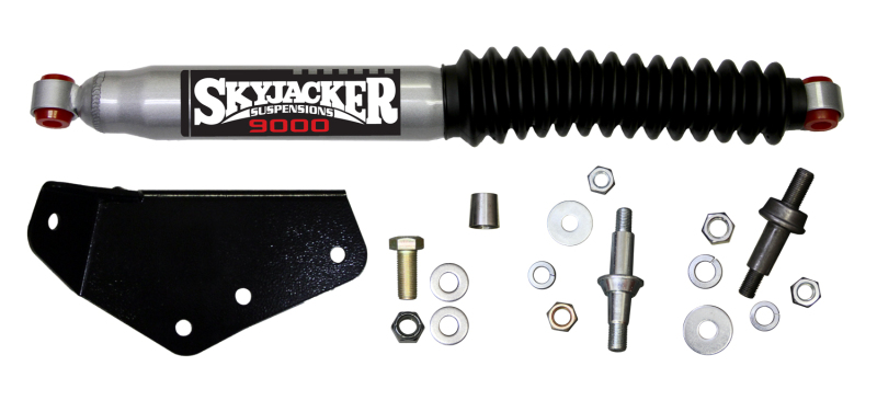 Ford F-250 Steering Damper Kit - Skyjacker - Single Stabilizer Kit - Silver with Black Boot - `05-`10