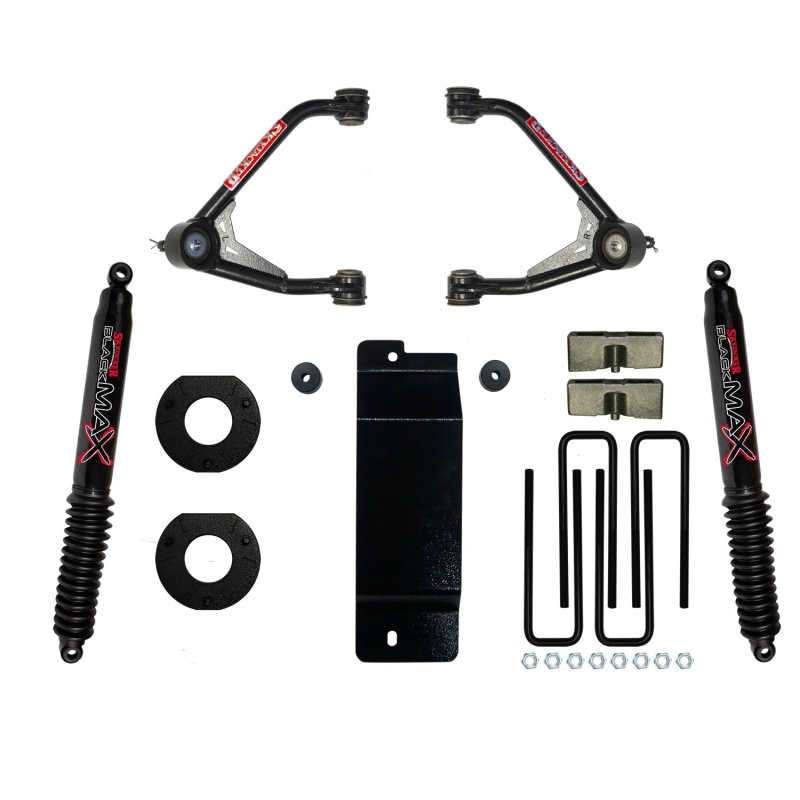 GMC 1500 Suspension Lift Kit - Front + Rear - Skyjacker - Upper Control Arm 3.5-4in with Rear Black Max B8500 Shocks - `17-`18