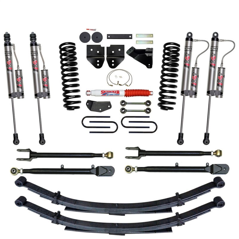 Ford F350 Super Duty Suspension Lift Kit - Front + Rear - Skyjacker - 4-Inch with ADX 2.0 Remote Reservoir Monotube Shocks - `08-`10