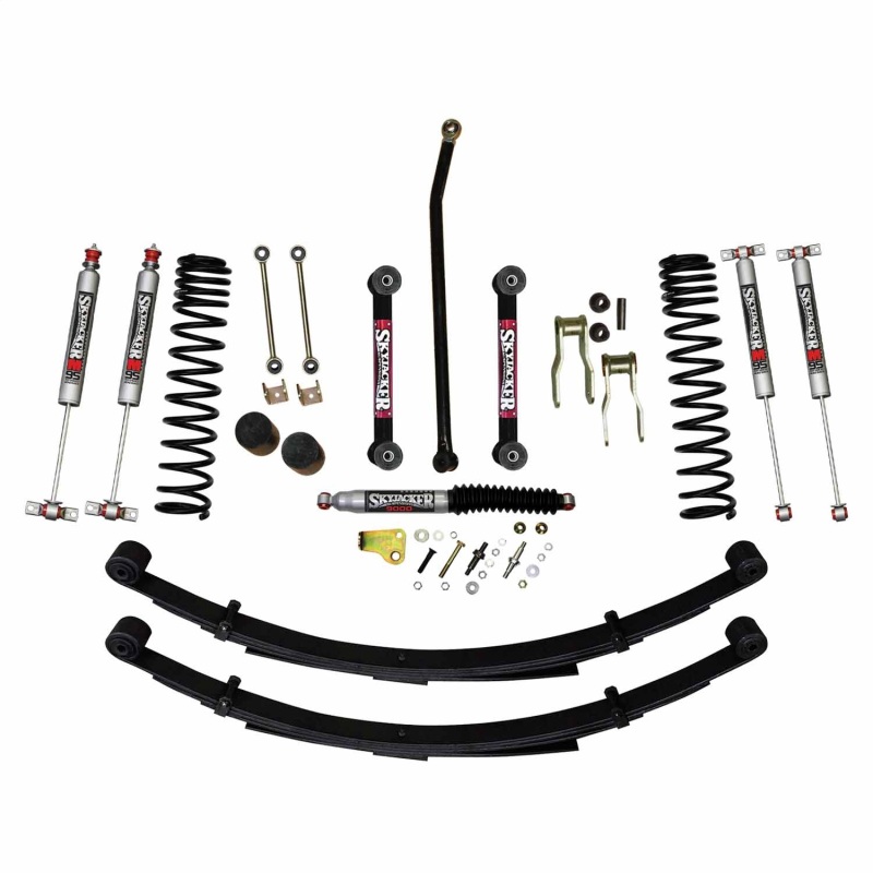 Jeep XJ Suspension Lift Kit - Front - Skyjacker - 4.5 Inch LT/DR Softride Springs + M95 Monotube Shocks - `84-`01