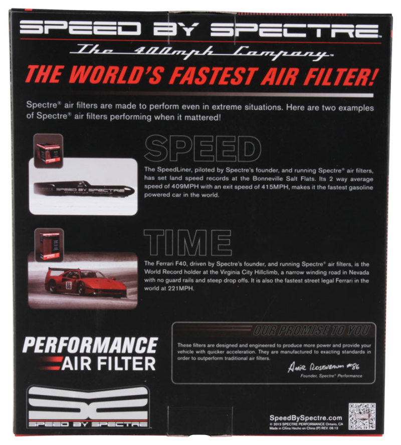GMC Yukon Panel Air Filter - Spectre - HPR Synthetic Media - `18-`27