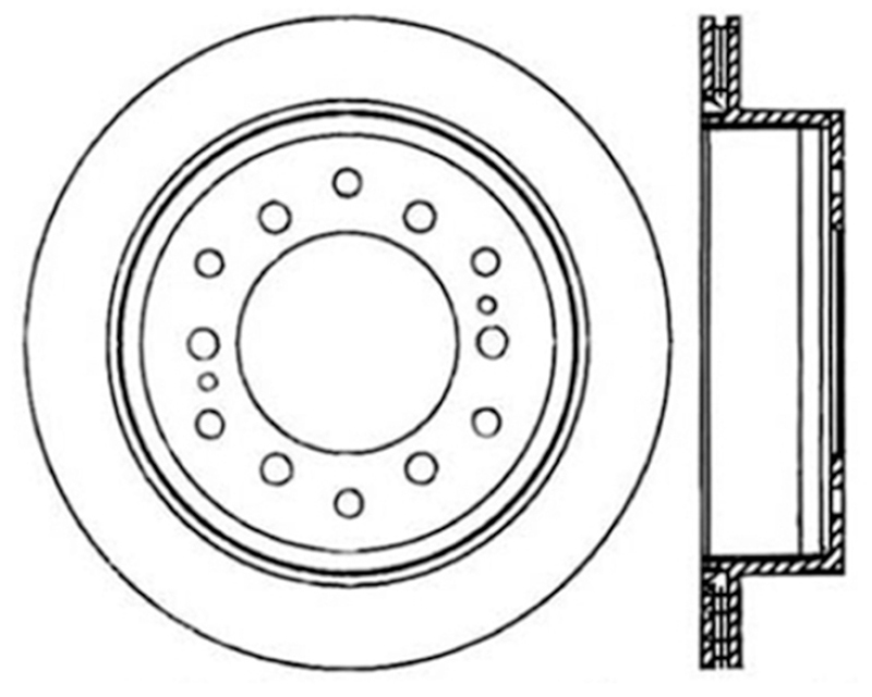Lexus GX470 Brake Rotor (1) - Rear - Stoptech - Cryo - Black - `03-`09