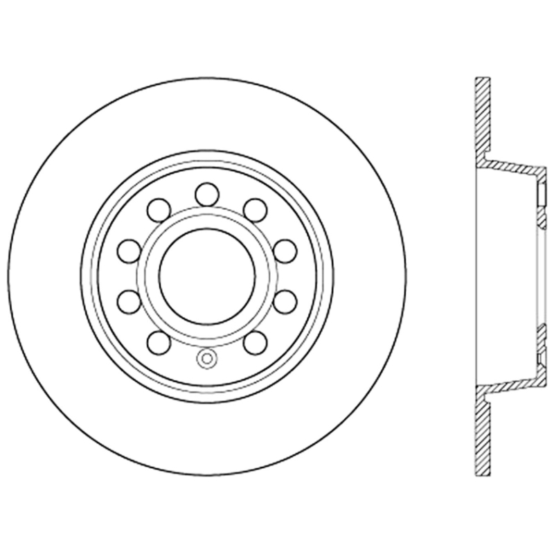 Audi TT Brake Rotor (1) - Rear - Stoptech - Premium High Carbon + Cryo + Black E-Coated - Black - `16-`19