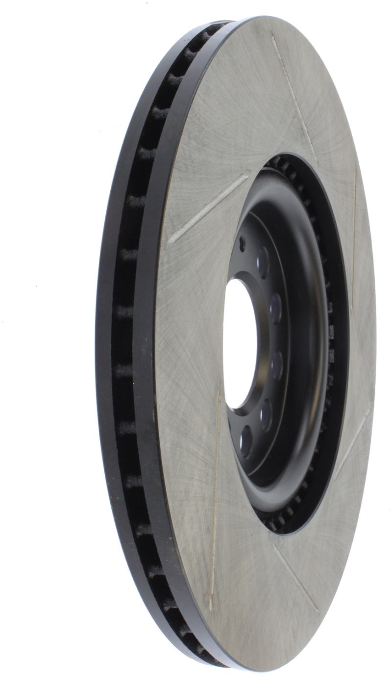 Volkswagen Golf Brake Rotor (1) - Front Right - Stoptech - Slotted Sport - Black - `02-`06