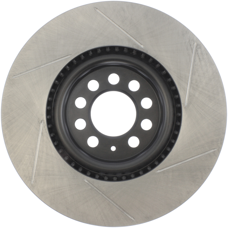 Volkswagen Jetta Brake Rotor (1) - Front Right - Stoptech - Slotted Sport - Black - `04-`05