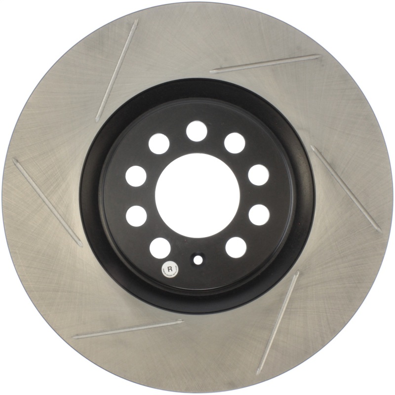 Volkswagen Jetta Brake Rotor (1) - Front Right - Stoptech - Slotted Sport - Black - `04-`05