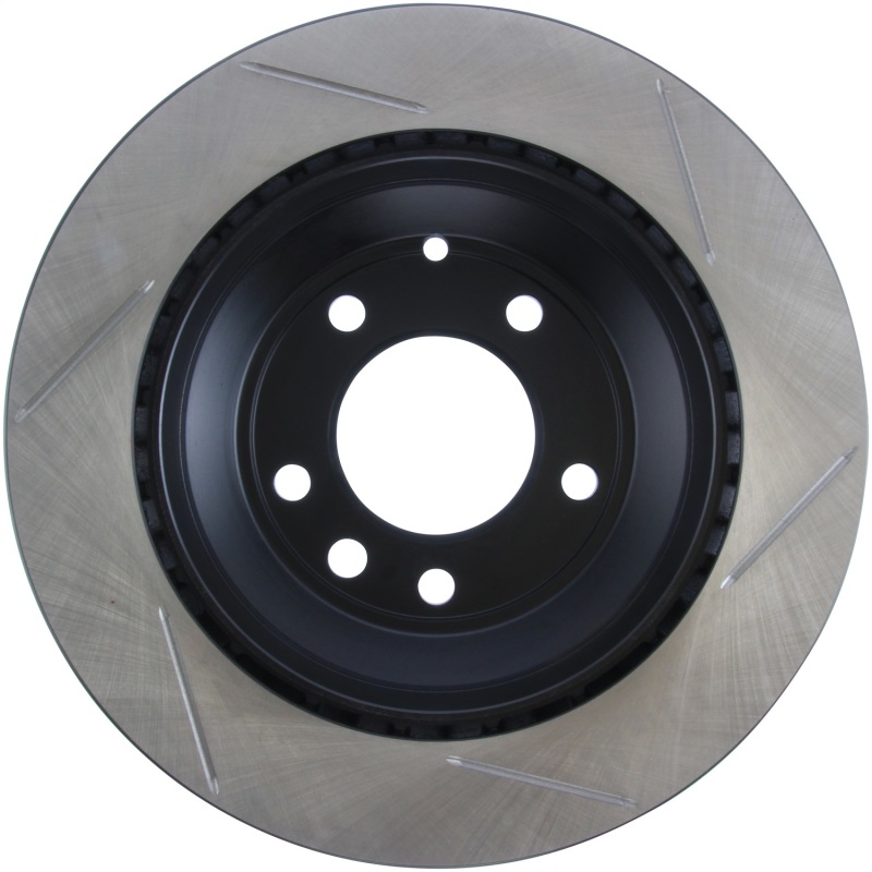 Volkswagen Touareg Brake Rotors (1) - Rear Right - Stoptech - Slotted Sport - Black - `04-`18